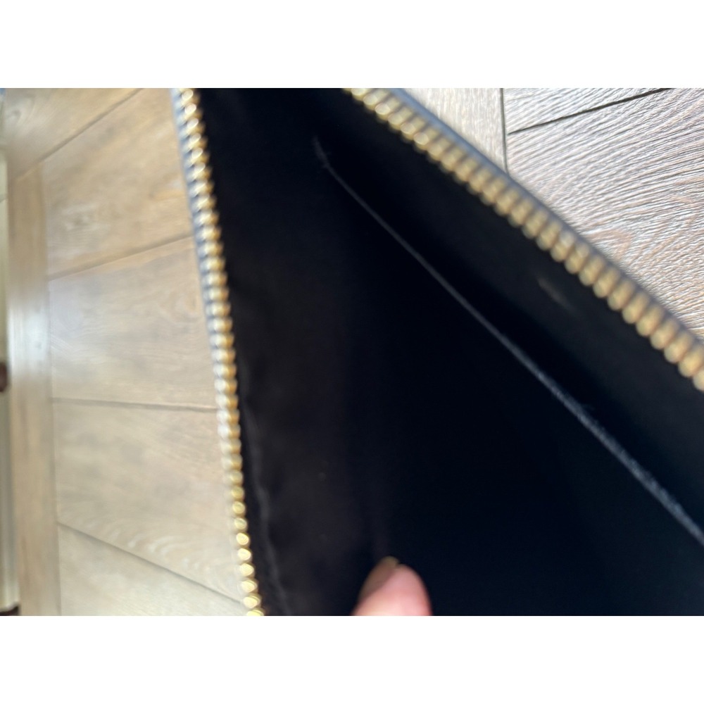 White House Black Market Wristlet Black Finish With Gold Studs & Floral Design - Picture 4 of 8